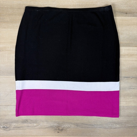 Jones New York Black Pink & White Stretch Knit Pencil Skirt Plus Size 2X - Picture 3 of 6